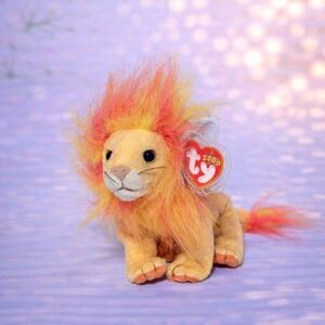 Bushy Ty Lion Plush with Colorful Mane